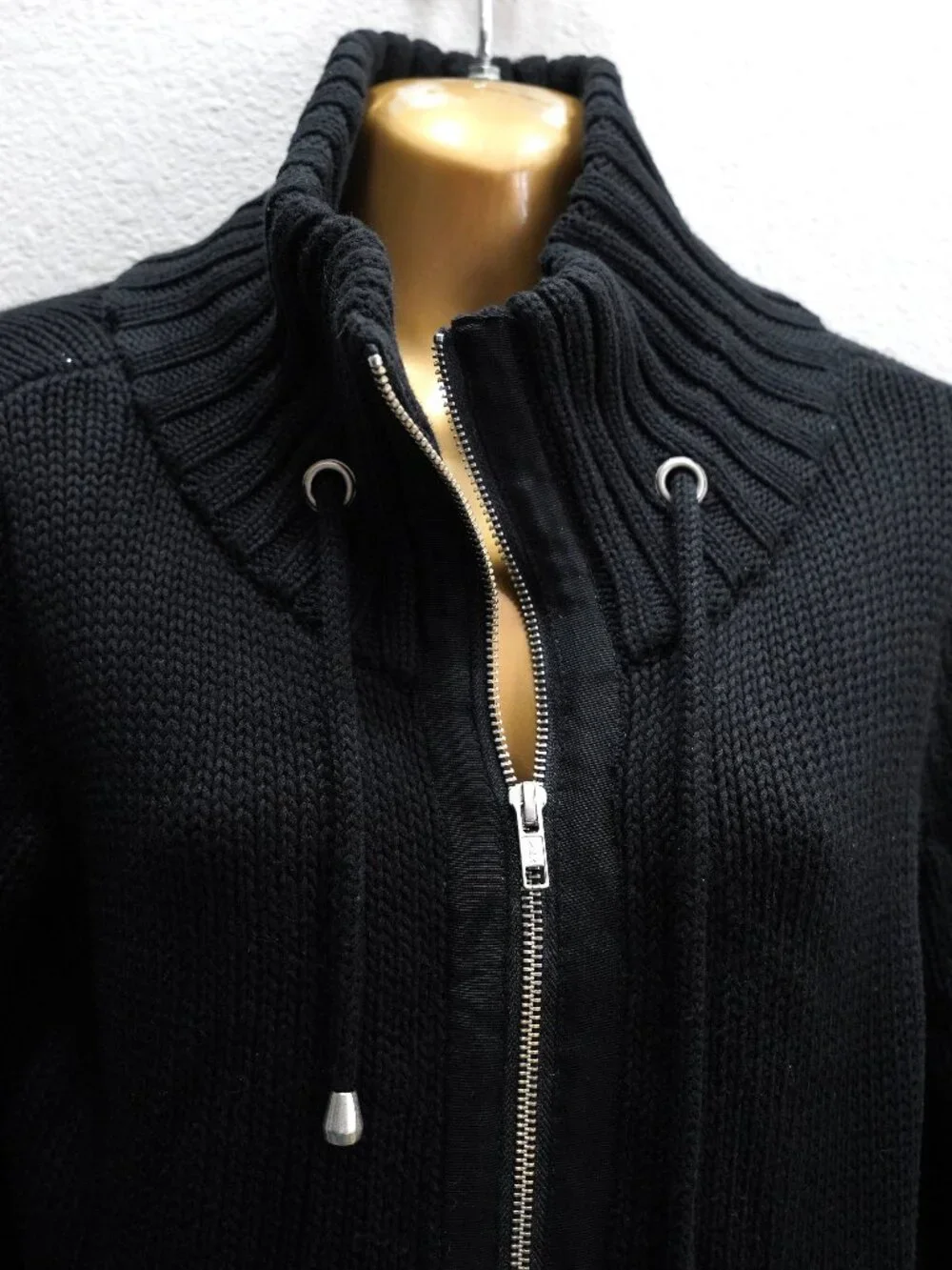 Chico's Black Zip Cardigan size 1